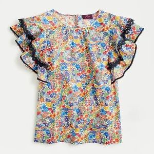 J. Crew Cotton Poplin Top in Liberty® Margaret Annie Floral Size M Medium